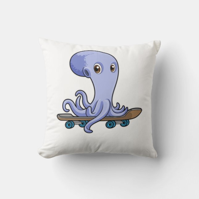 Almofada Octopus as Skater with Skateboard (Frente)