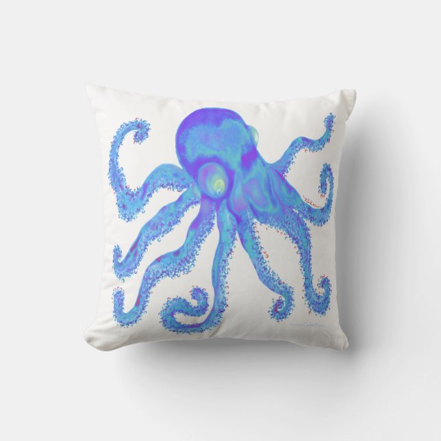 Almofada Octopus - Azul (Frente)