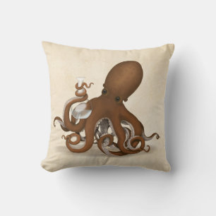 Almofada Octopus com Lab Flask Steampunk Chemistry Science
