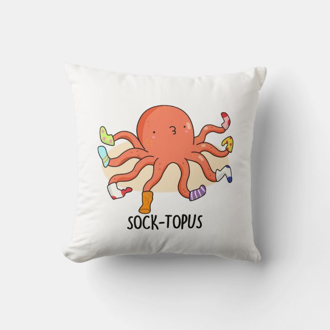 Almofada Octopus Engraçado Sock-topus Com Meias Pun (Frente)