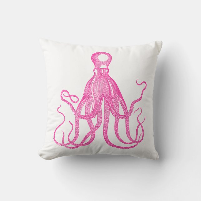 Almofada Octopus rosa pré-disquete (Frente)