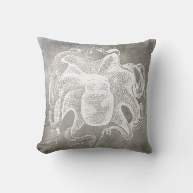 Almofada Octopus Silver Pewter Costeiro Neutro (Frente)