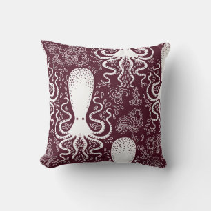 Almofada Octopus Vintage: Esplendor de Padrão Submarino