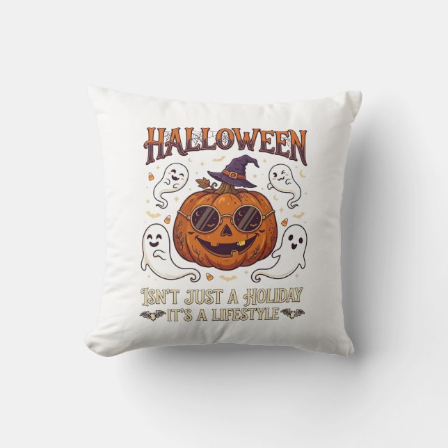 Almofada Óculos de Abóbora de Estilo de Vida de Halloween B (Frente)