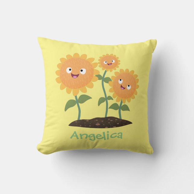 Almofada Óculos de desenho animados bonitos e felizes (Frente)