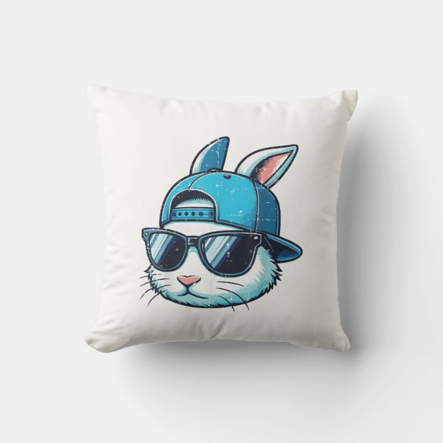 Almofada Óculos de Sol Boné de Beisebol Face Bunny Easter C (Frente)