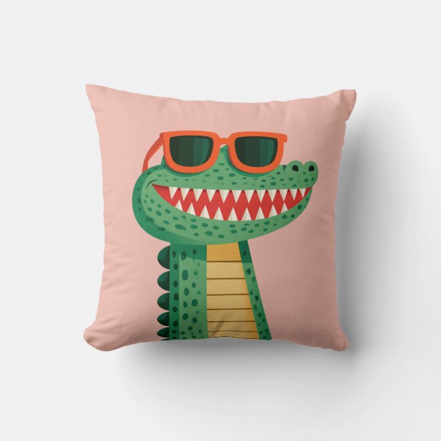 Almofada Óculos de sol de crocodilo engraçado, animal de de (Frente)