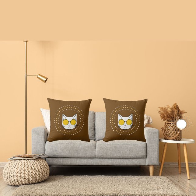 Almofada Óculos De Sol De Gato Cinto E Ponto Em Branco Amar (Criador carregado)