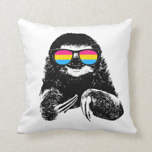 Almofada Óculos de sol Pansexual da bandeira da preguiça 