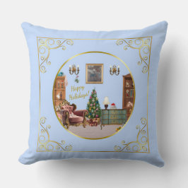 Almofada Ode to The Nutcracker Photo Blue Throw Pillow