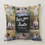 Almofada oferta da família 8 foto netto simples<br><div class="desc">presente da família 8 fotografia netinho,  simples script moderno,  travesseiro de presente de design preto e branco. alterar o nome</div>