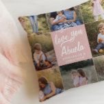 Almofada oferta da família 8 foto netto simples<br><div class="desc">presente da família 8 fotografia netinho simples script moderno tipografia travesseiro presente de presente rosa design cor-de-rosa. mude o nome</div>