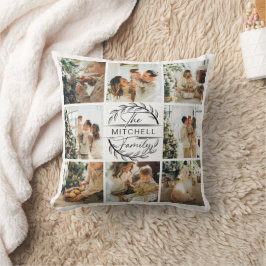 Almofada Oferta de Monograma da Colagem de Fotos da Família