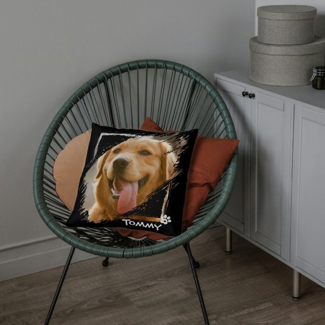 Almofada Oferta Personalizada de Travesseiro decorativo de  (Custom Pet Friends Photo & Name Throw Pillow Gift)