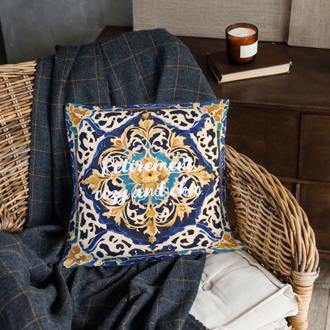 Almofada Ofertas de aposentadoria antiquada para mamãe (Elegant Antique Tile Retirement Gifts for Mom Her)