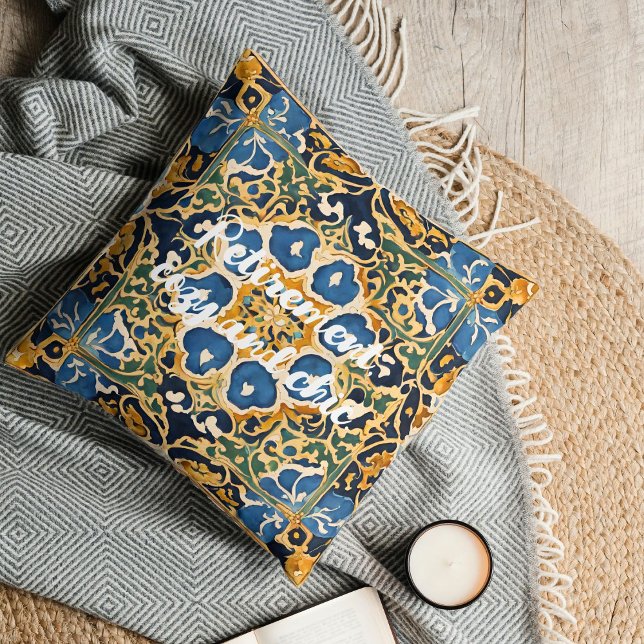 Almofada Ofertas de aposentadoria de Azulejos antigos para  (Elegant Antique Tile Retirement Gifts for Her Mom)