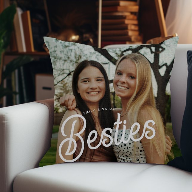 Almofada Ofertas de Fotografias de Besties de Script Retroa (Criador carregado)