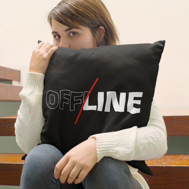 Almofada Offline | Humor Geek | Decoração de Sala de Jogos (Criador carregado)