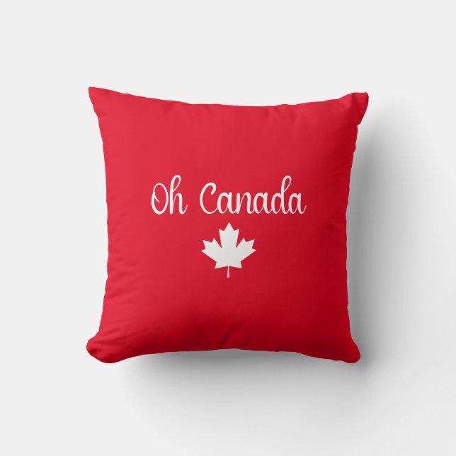 Almofada Oh Canadá | Folha de Mapeamento Elegante (Frente)