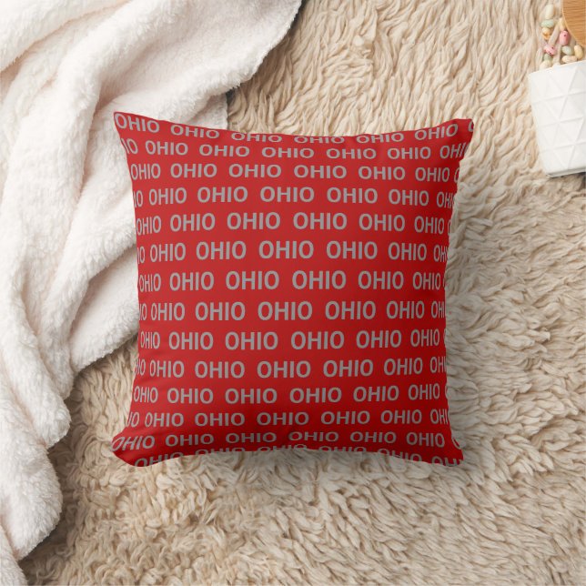 Almofada Ohio Vermelho e Cinza (Cobertor)
