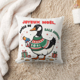 Almofada Oie de Noël drôle avec pull festif – Design humori
