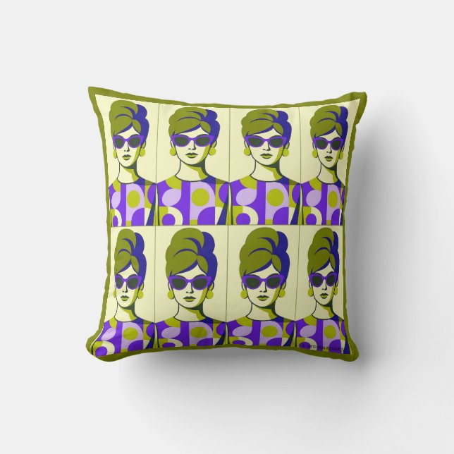 Almofada Oito Sombras de Negrito. 16 x 16 polegadas. (Frente)