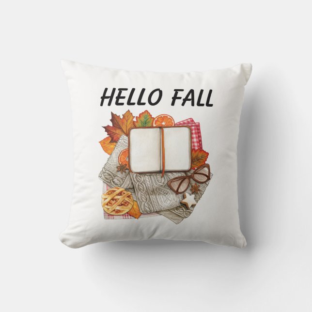 Almofada Olá, Fall Deixa a decoração do outono (Frente)