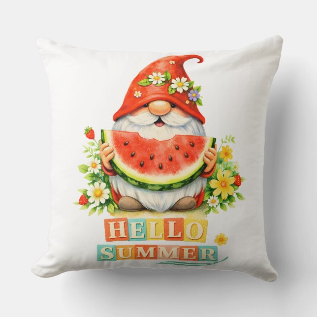 Almofada Olá Gnome Verão (Frente)
