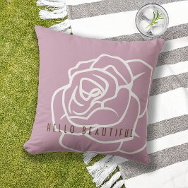 Almofada Olá Linda - Flor de Rosa Rosa Moderna