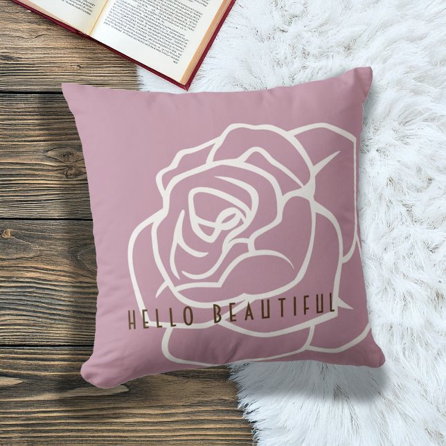 Almofada Olá Linda - Rosa Rosa Moderno (Criador carregado)