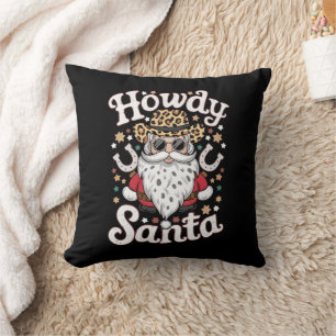 Almofada Olá Santa Presente de Natal do Rodeio do Cowboy We