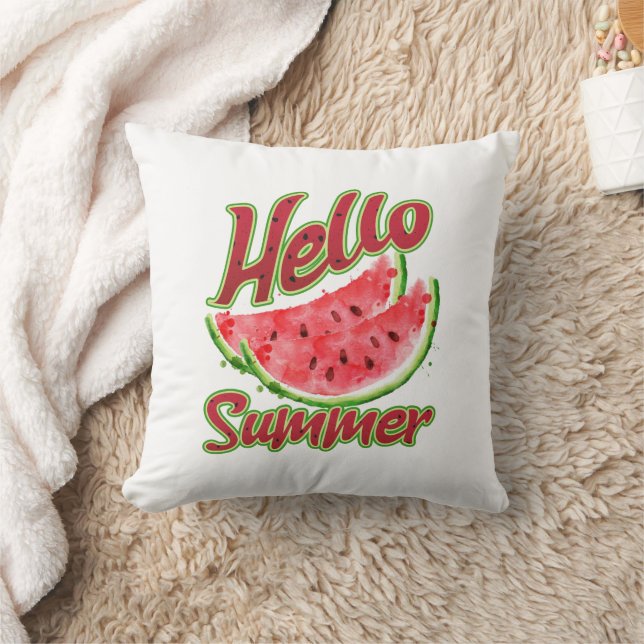Almofada Olá Summer | Aquarela Design de melancia (Cobertor)