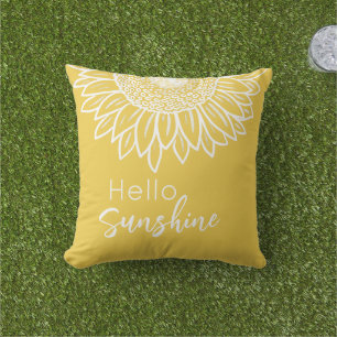 Almofada Olá Sunshine Sunflower Outdoor Travesseiro