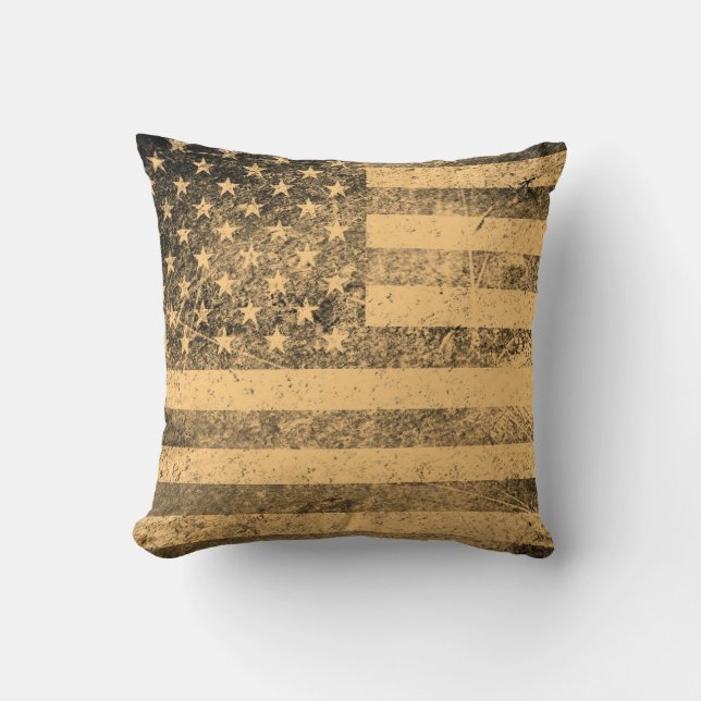 Almofada Old American Flag Grunge (Frente)