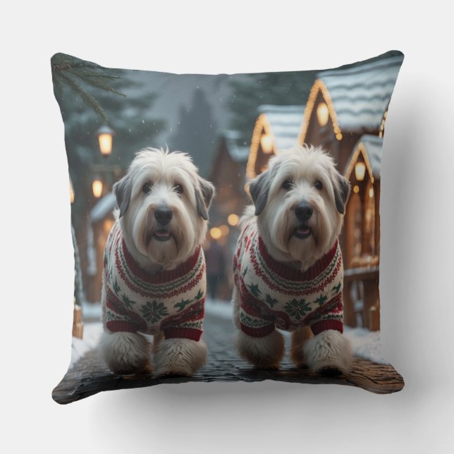 Almofada Old English Sheepdogs Christmas Snow Holiday (Verso)