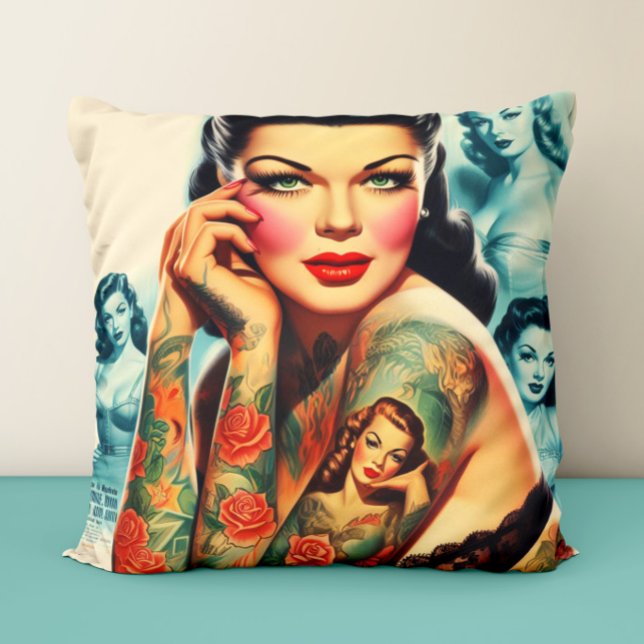 Almofada Old School Tattoo Girl (Criador carregado)