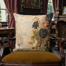 Almofada Old Victorian Black Floral