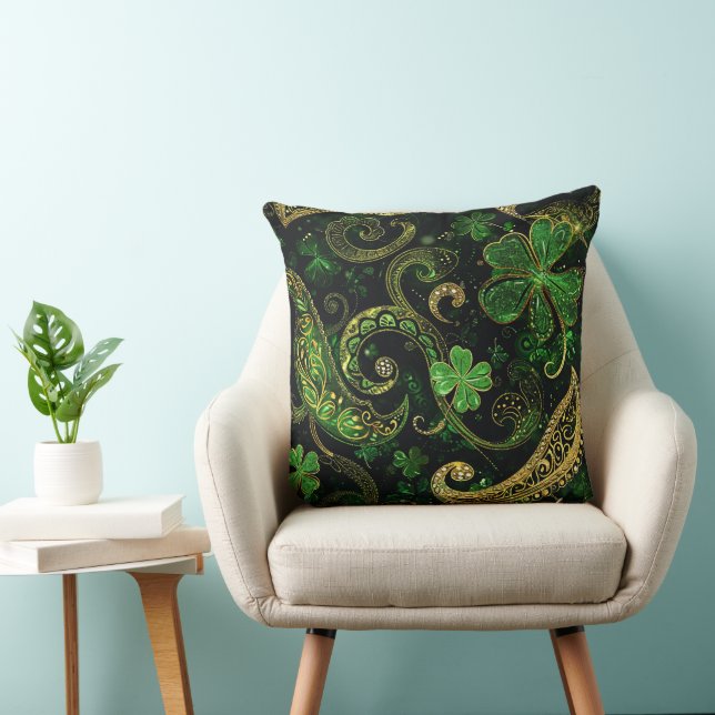 ALMOFADA OLHAR BRILHANTE COM TEMA IRLANDÊS VERDE ESCURO & D (Cadeira)