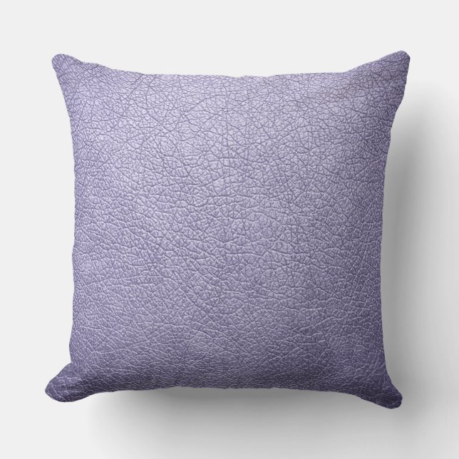 Almofada Olhar de couro elegante da lavanda (Frente)