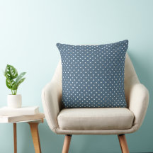 Olhar de Denim de Jeans Azul com Bolinhas Brancas