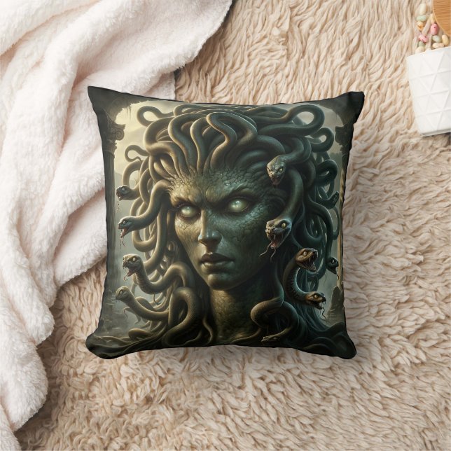 Almofada Olhar de Medusa Cabeça da Morte de Cobras (Cobertor)