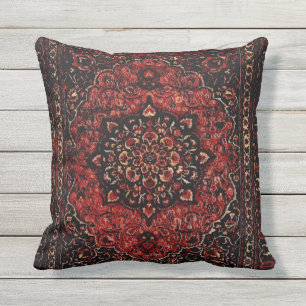 Almofada Olhar do tapete persa no campo matizado rosa