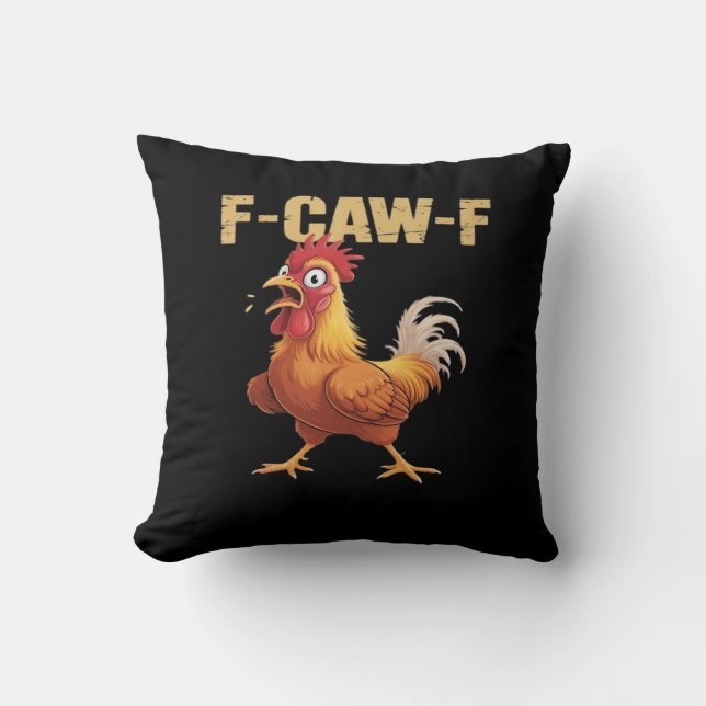 Almofada Olhar engraçado F Caw F Frango Engraçado Tendente (Frente)