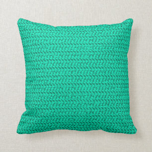 Almofada Olhar escuro da malha do Weave do verde de Seafoam