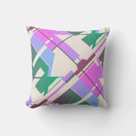 Almofada Olhar verde-rosa na pintura Abstrato Diagonal bege