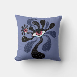 Almofada Olho cor-de-rosa dobro assustador da arte