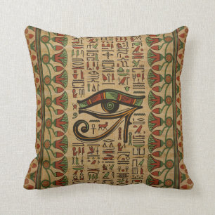 Almofada Olho egípcio do ornamento de Horus no papiro