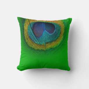 Almofada Olho psíquico de pavão PixDezines/verde+vermelho