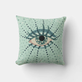 Almofada Olhos azuis estranhos com arte psicadélico do