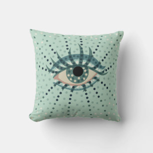 Almofada Olhos azuis estranhos com arte psicadélico do